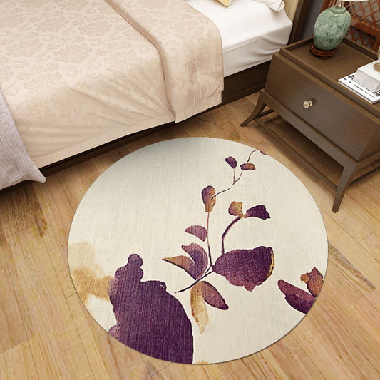 Nordic Decoration Rug Multi Color Floral Print Indoor Rug Polypropylene Anti-Slip Pet Friendly Carpet Purple Clearhalo 'Area Rug' 'Modern' 'Rugs' Rug' 2295984