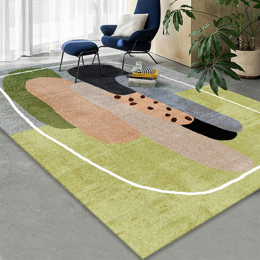 Minimalist Living Room Rug Multi Colored Painting Print Indoor Rug Cotton Blend Non-Slip Backing Easy Care Carpet Clearhalo 'Area Rug' 'Rug' 2296050