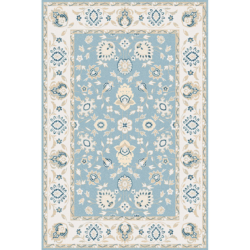 Vintage Living Room Rug Multi Colored Flower Printed Indoor Rug Polyster Easy Care Pet Friendly Carpet Clearhalo 'Area Rug' 'Moroccan' 'Rugs' Rug' 2296174