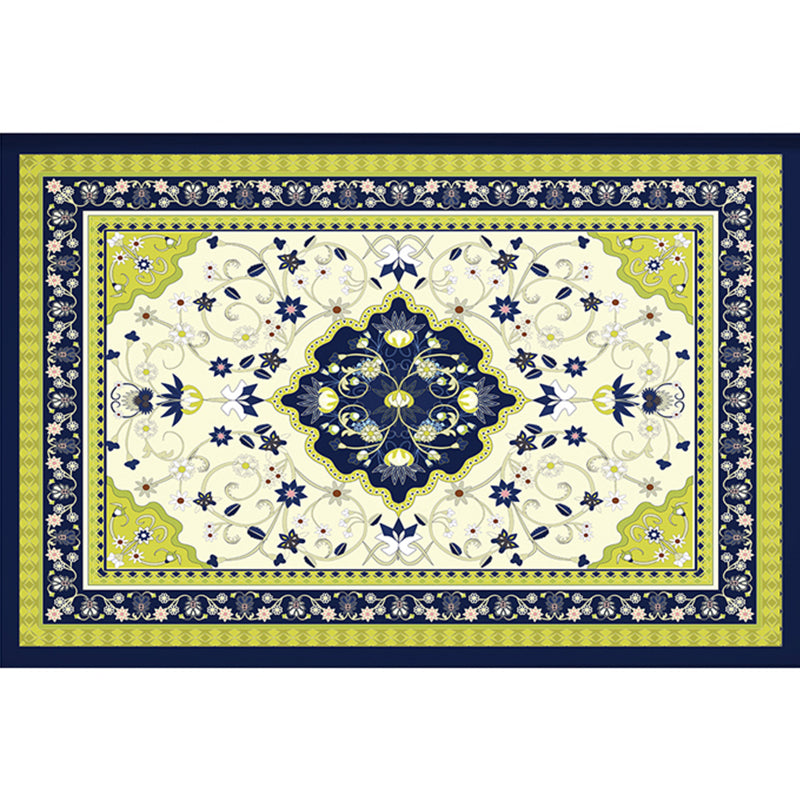 Retro Multicolor Moroccan Rug Polyster Geo Pattern Indoor Rug Anti-Slip Backing Pet Friendly Area Carpet for Bedroom Green Clearhalo 'Area Rug' 'Moroccan' 'Rugs' Rug' 2296204