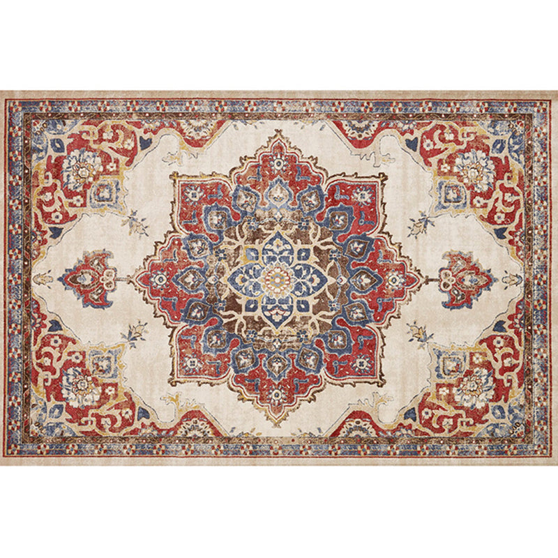 Retro Multicolor Moroccan Rug Polyster Geo Pattern Indoor Rug Anti-Slip Backing Pet Friendly Area Carpet for Bedroom Burgundy Clearhalo 'Area Rug' 'Moroccan' 'Rugs' Rug' 2296205