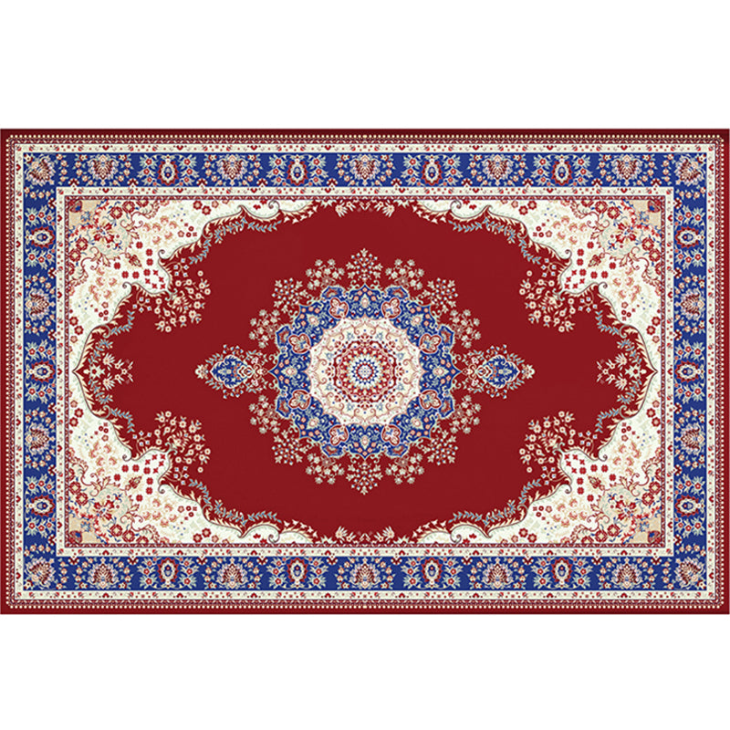 Retro Multicolor Moroccan Rug Polyster Geo Pattern Indoor Rug Anti-Slip Backing Pet Friendly Area Carpet for Bedroom Red Clearhalo 'Area Rug' 'Moroccan' 'Rugs' Rug' 2296213