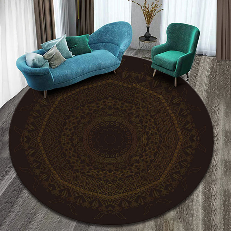 Designer Decoration Rug Multi Colored Floral Pattern Indoor Rug Synthetics Pet Friendly Washable Carpet Brown Clearhalo 'Area Rug' 'Moroccan' 'Rugs' Rug' 2296239