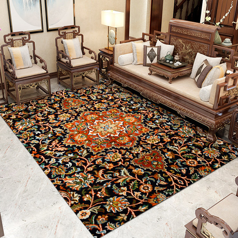 Moroccan Living Room Rug Multi Colored Geometric Pattern Indoor Rug Polyster Anti-Slip Backing Washable Carpet Brown 2'7" x 5'3" Clearhalo 'Area Rug' 'Moroccan' 'Rugs' Rug' 2296362