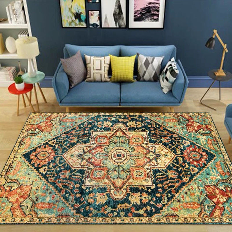 Moroccan Living Room Rug Multi Colored Geometric Pattern Indoor Rug Polyster Anti-Slip Backing Washable Carpet Clearhalo 'Area Rug' 'Moroccan' 'Rugs' Rug' 2296363