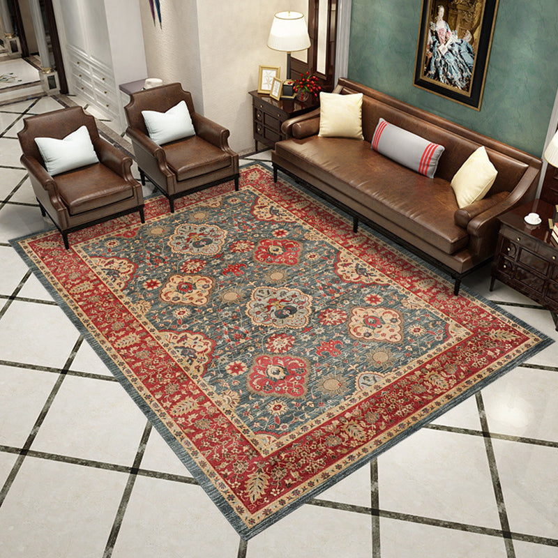 Moroccan Living Room Rug Multi Colored Geometric Pattern Indoor Rug Polyster Anti-Slip Backing Washable Carpet Brick Red 2'7" x 5'3" Clearhalo 'Area Rug' 'Moroccan' 'Rugs' Rug' 2296369