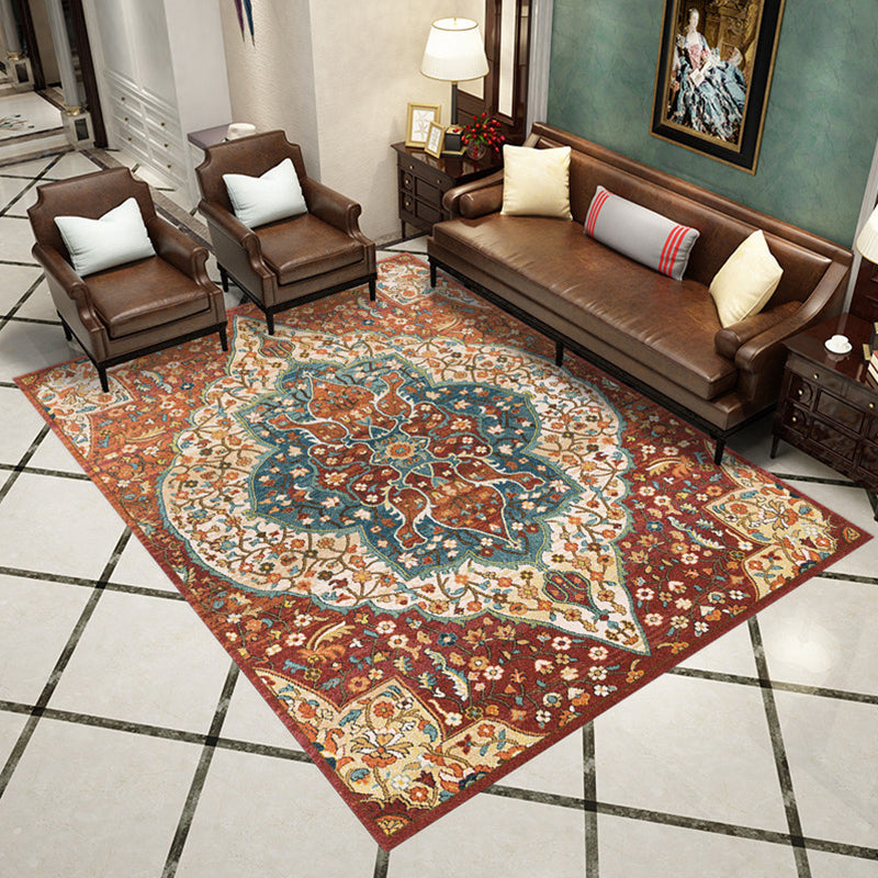 Moroccan Living Room Rug Multi Colored Geometric Pattern Indoor Rug Polyster Anti-Slip Backing Washable Carpet Light Brown 2'7" x 5'3" Clearhalo 'Area Rug' 'Moroccan' 'Rugs' Rug' 2296371