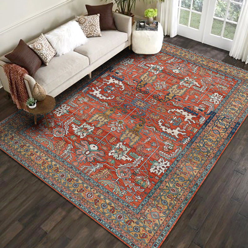 Moroccan Living Room Rug Multi Colored Geometric Pattern Indoor Rug Polyster Anti-Slip Backing Washable Carpet Light Red 2'7" x 5'3" Clearhalo 'Area Rug' 'Moroccan' 'Rugs' Rug' 2296372