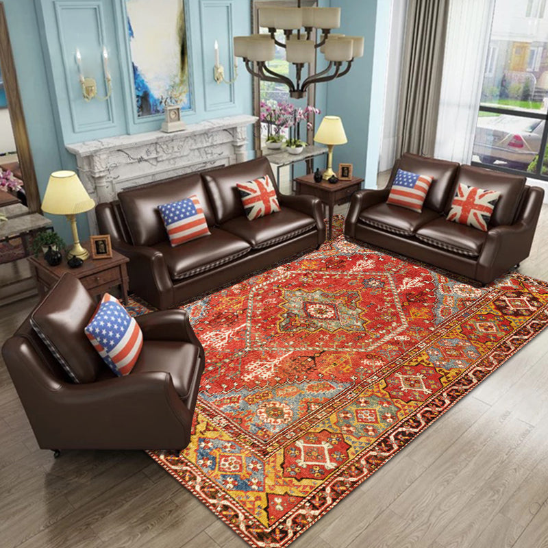 Multicolored Living Room Rug Oriental Geo Patterned Area Carpet Polypropylene Non-Slip Backing Pet Friendly Indoor Rug Clearhalo 'Area Rug' 'Moroccan' 'Rugs' Rug' 2296376