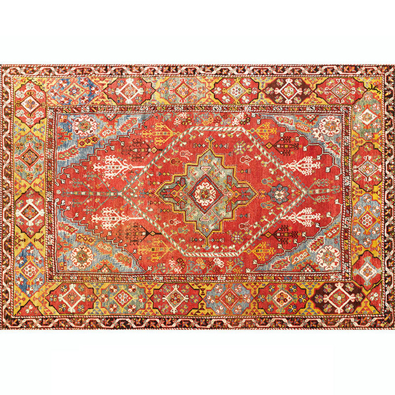 Multicolored Living Room Rug Oriental Geo Patterned Area Carpet Polypropylene Non-Slip Backing Pet Friendly Indoor Rug Orange Red Clearhalo 'Area Rug' 'Moroccan' 'Rugs' Rug' 2296377