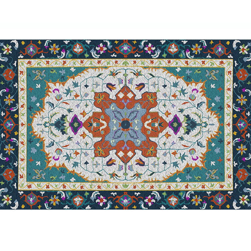 Multicolored Living Room Rug Oriental Geo Patterned Area Carpet Polypropylene Non-Slip Backing Pet Friendly Indoor Rug Green Clearhalo 'Area Rug' 'Moroccan' 'Rugs' Rug' 2296382