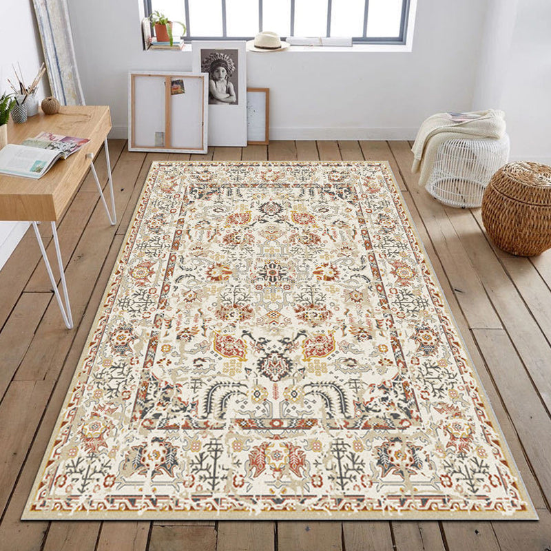 Persian Geometric Pattern Rug Multicolored Synthetics Area Rug Non-Slip Backing Easy Care Indoor Rug for Decor Beige Clearhalo 'Area Rug' 'Moroccan' 'Rugs' Rug' 2296386