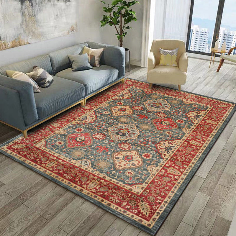 Persian Geometric Pattern Rug Multicolored Synthetics Area Rug Non-Slip Backing Easy Care Indoor Rug for Decor Orange-Red Clearhalo 'Area Rug' 'Moroccan' 'Rugs' Rug' 2296388