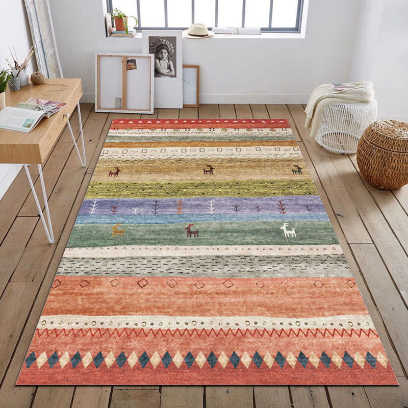 Persian Geometric Pattern Rug Multicolored Synthetics Area Rug Non-Slip Backing Easy Care Indoor Rug for Decor Blue-Yellow Clearhalo 'Area Rug' 'Moroccan' 'Rugs' Rug' 2296394