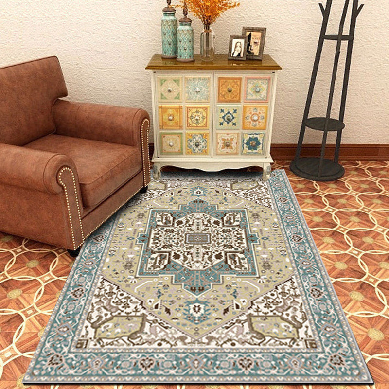 Persian Geometric Pattern Rug Multicolored Synthetics Area Rug Non-Slip Backing Easy Care Indoor Rug for Decor Gray Blue Clearhalo 'Area Rug' 'Moroccan' 'Rugs' Rug' 2296396
