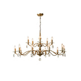 9/12/15 Lights Ceiling Light Country Candle Metal Hanging Chandelier in Champagne for Dining Room with Crystal Drop Clearhalo 'Ceiling Lights' 'Chandeliers' Lighting' options 229641