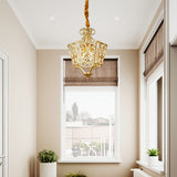 Lantern Crystal Chandelier Lighting Rustic 2 Lights Bedroom Pendant Lighting in Gold Clearhalo 'Ceiling Lights' 'Chandeliers' Lighting' options 229693