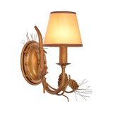 Metal Cone Sconce Lighting Vintage 1 Light Indoor Wall Mounted Lamp in Bronze with Bird Accent Clearhalo 'Wall Lamps & Sconces' 'Wall Lights' Lighting' 229827