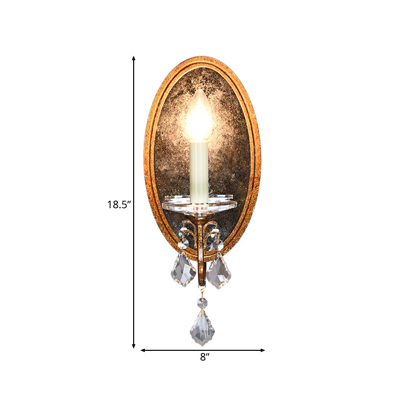 1 Light Open Bulb Wall Lamp Country Antique Brass Metal Sconce Light Fixture for Bedroom Clearhalo 'Wall Lamps & Sconces' 'Wall Lights' Lighting' 229842