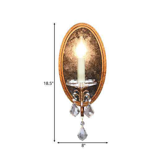 1 Light Open Bulb Wall Lamp Country Antique Brass Metal Sconce Light Fixture for Bedroom Clearhalo 'Wall Lamps & Sconces' 'Wall Lights' Lighting' 229842