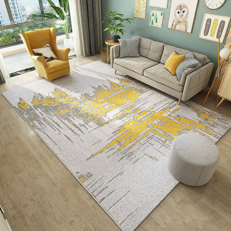 Comfort Living Room Rug Multi Colored Stripe Pattern Indoor Rug Polypropylene Pet Friendly Easy Care Area Carpet Yellow 6'7" x 9'2" Clearhalo 'Area Rug' 'Modern' 'Rugs' Rug' 2300043