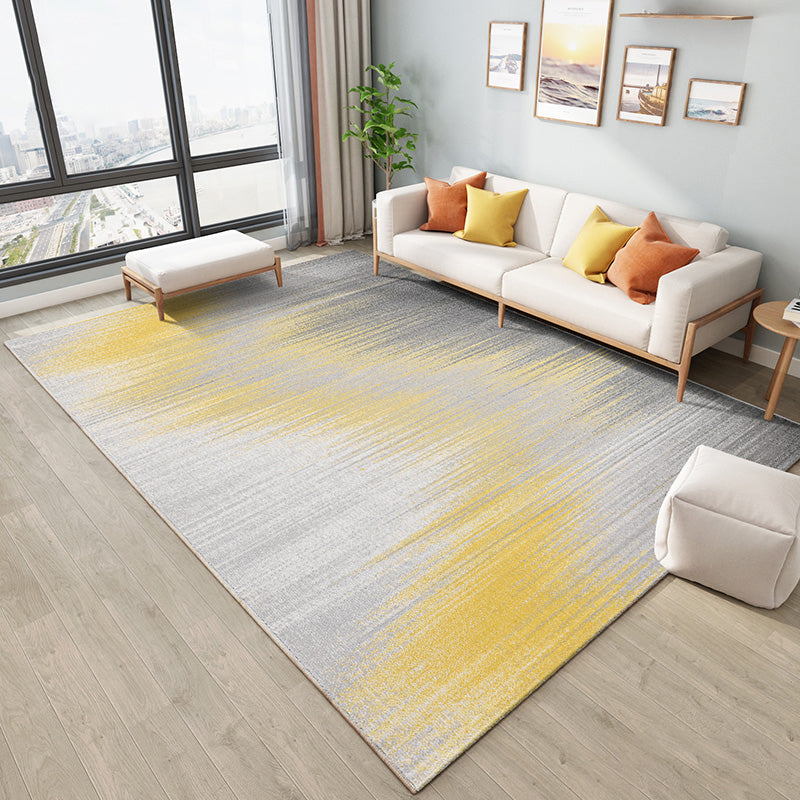 Comfort Living Room Rug Multi Colored Stripe Pattern Indoor Rug Polypropylene Pet Friendly Easy Care Area Carpet Light Yellow 6'7" x 9'2" Clearhalo 'Area Rug' 'Modern' 'Rugs' Rug' 2300049