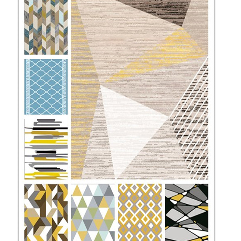 Scandinavian Living Room Rug Multi Colored Geometric Print Area Carpet Polyster Non-Slip Backing Easy Care Area Rug Clearhalo 'Area Rug' 'Modern' 'Rugs' Rug' 2300067