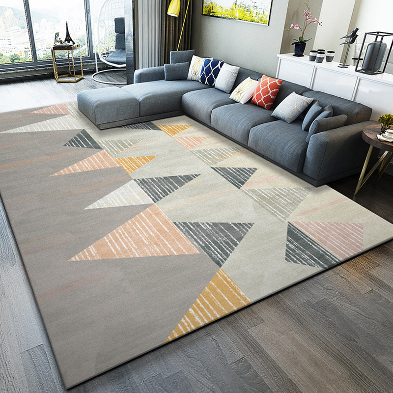 Scandinavian Living Room Rug Multi Colored Geometric Print Area Carpet Polyster Non-Slip Backing Easy Care Area Rug Light Brown Clearhalo 'Area Rug' 'Modern' 'Rugs' Rug' 2300072