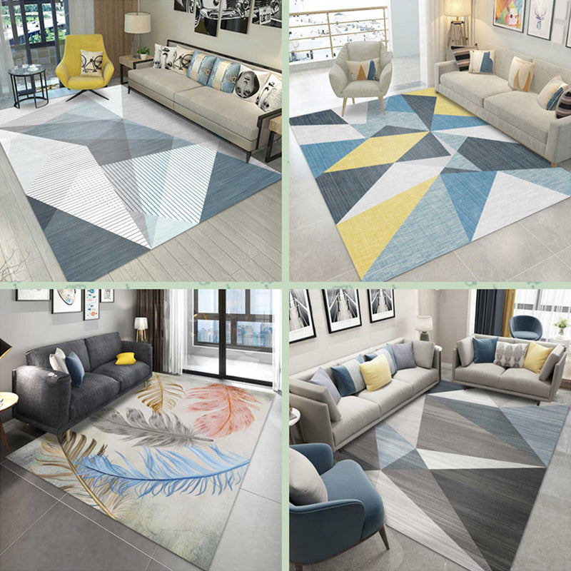 Multi Colored Geometric Pattern Rug Polypropylene Modern Indoor Rug Easy Care Pet Friendly Area Carpet in Living Room Clearhalo 'Area Rug' 'Modern' 'Rugs' Rug' 2300081