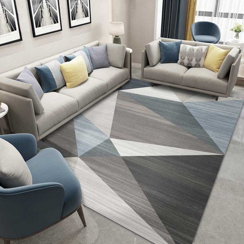 Multi Colored Geometric Pattern Rug Polypropylene Modern Indoor Rug Easy Care Pet Friendly Area Carpet in Living Room Dark Gray Clearhalo 'Area Rug' 'Modern' 'Rugs' Rug' 2300082