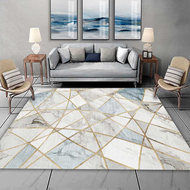 Multi Colored Geometric Pattern Rug Polypropylene Modern Indoor Rug Easy Care Pet Friendly Area Carpet in Living Room Light Blue Clearhalo 'Area Rug' 'Modern' 'Rugs' Rug' 2300089