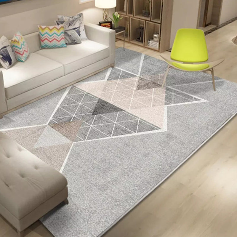 Multi Colored Geometric Pattern Rug Polypropylene Modern Indoor Rug Easy Care Pet Friendly Area Carpet in Living Room Gray-Pink Clearhalo 'Area Rug' 'Modern' 'Rugs' Rug' 2300090