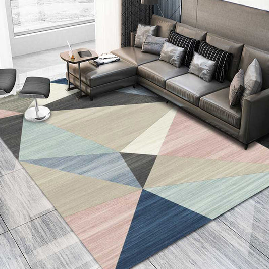 Multi Colored Geometric Pattern Rug Polypropylene Modern Indoor Rug Easy Care Pet Friendly Area Carpet in Living Room Khaki Clearhalo 'Area Rug' 'Modern' 'Rugs' Rug' 2300091