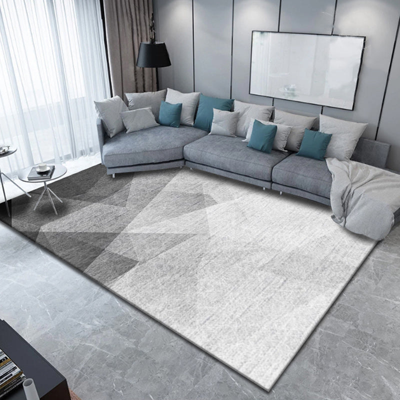 Novelty Living Room Rug Multi Colored Geometric Indoor Rug Polypropylene Non-Slip Backing Pet Friendly Carpet Gray-White Clearhalo 'Area Rug' 'Modern' 'Rugs' Rug' 2300100