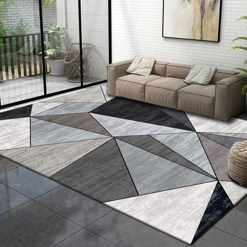 Novelty Living Room Rug Multi Colored Geometric Indoor Rug Polypropylene Non-Slip Backing Pet Friendly Carpet Gray-Khaki Clearhalo 'Area Rug' 'Modern' 'Rugs' Rug' 2300107