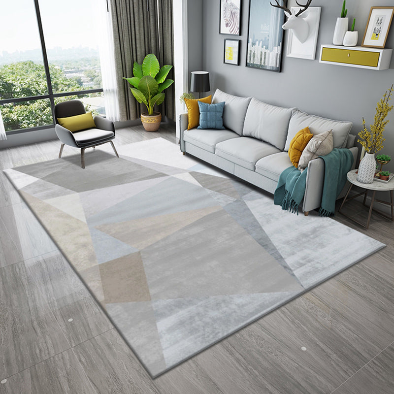 Novelty Living Room Rug Multi Colored Geometric Indoor Rug Polypropylene Non-Slip Backing Pet Friendly Carpet Grey Clearhalo 'Area Rug' 'Modern' 'Rugs' Rug' 2300111