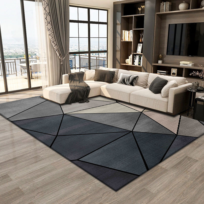 Novelty Living Room Rug Multi Colored Geometric Indoor Rug Polypropylene Non-Slip Backing Pet Friendly Carpet Dark Gray Clearhalo 'Area Rug' 'Modern' 'Rugs' Rug' 2300112