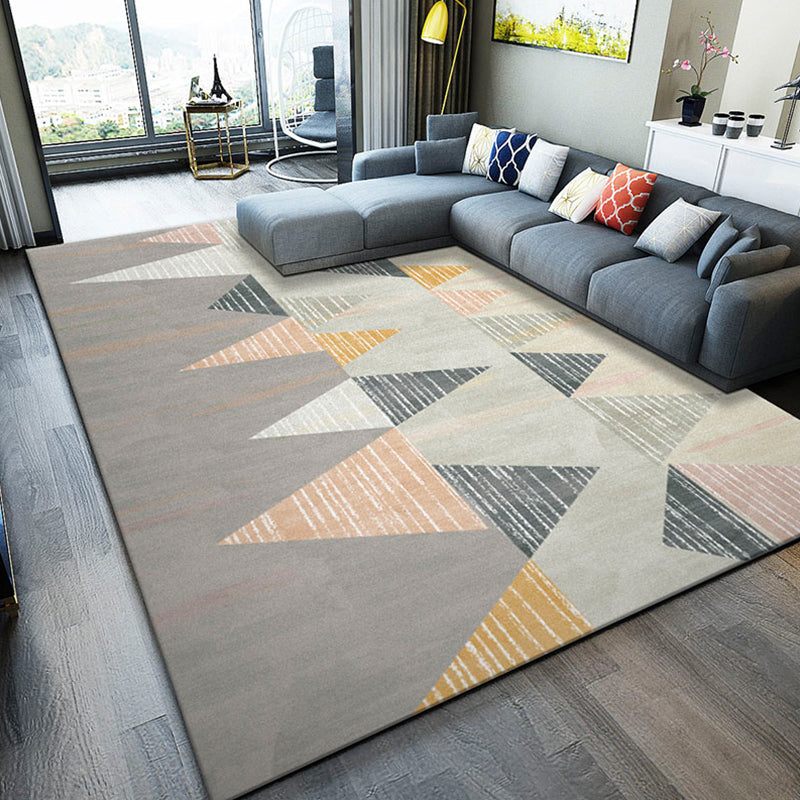 Natural Living Room Rug Multi Colored Geometric Print Indoor Rug Synthetics Non-Slip Backing Washable Area Carpet Brown Clearhalo 'Area Rug' 'Modern' 'Rugs' Rug' 2300114