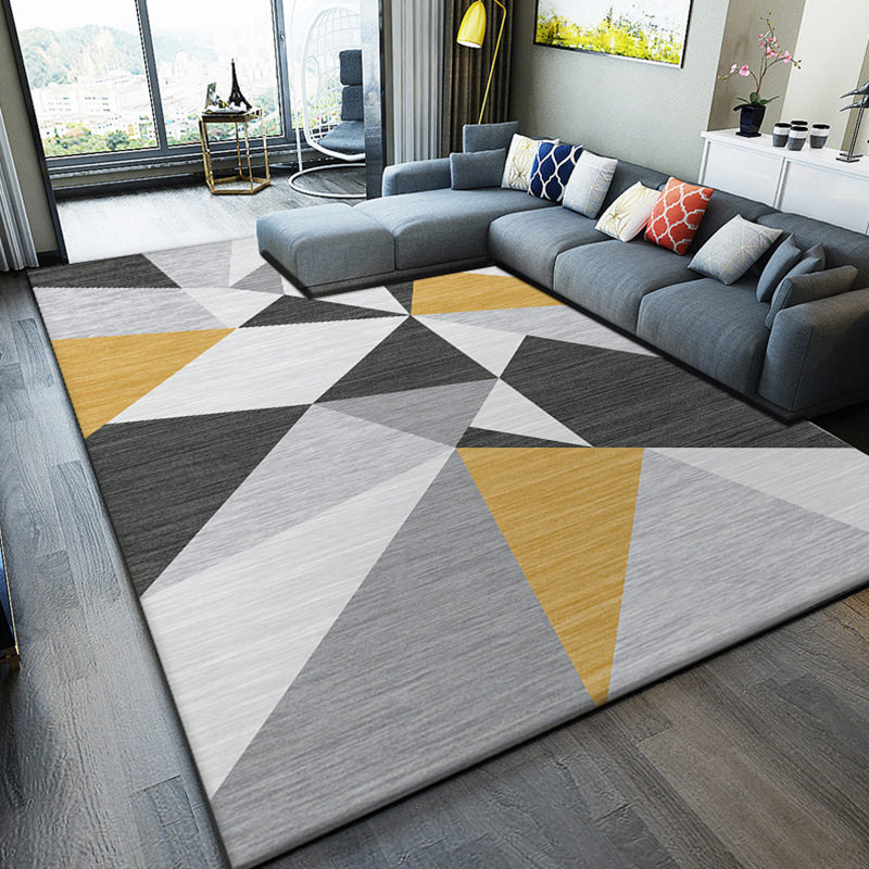 Natural Living Room Rug Multi Colored Geometric Print Indoor Rug Synthetics Non-Slip Backing Washable Area Carpet Clearhalo 'Area Rug' 'Modern' 'Rugs' Rug' 2300115