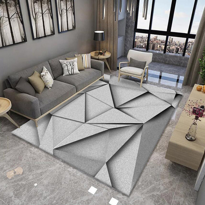 Multi Colored Novelty Rug Polypropylene Geometric Printed Area Carpet Non-Slip Backing Washable Rug for Parlor Light Gray Clearhalo 'Area Rug' 'Modern' 'Rugs' Rug' 2300160