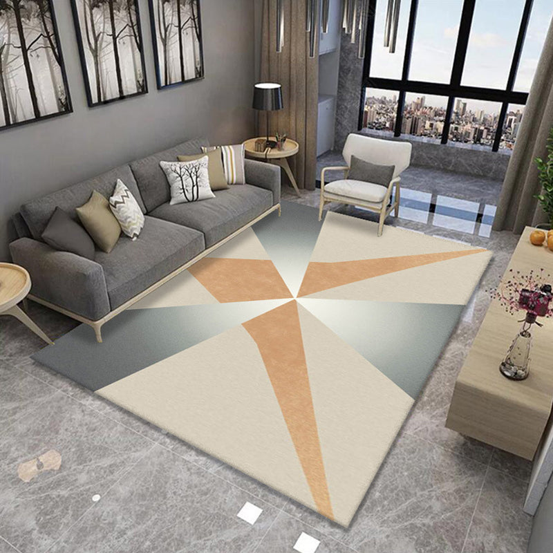 Multi Colored Novelty Rug Polypropylene Geometric Printed Area Carpet Non-Slip Backing Washable Rug for Parlor Beige Clearhalo 'Area Rug' 'Modern' 'Rugs' Rug' 2300168