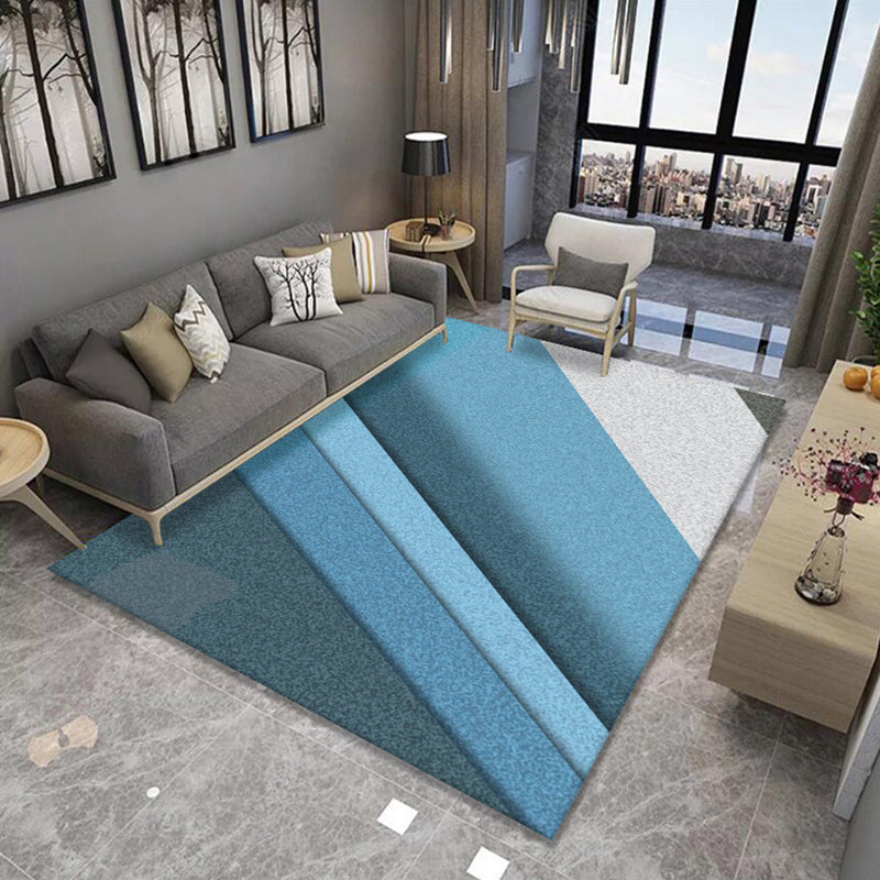 Multi Colored Novelty Rug Polypropylene Geometric Printed Area Carpet Non-Slip Backing Washable Rug for Parlor Sky Blue Clearhalo 'Area Rug' 'Modern' 'Rugs' Rug' 2300171