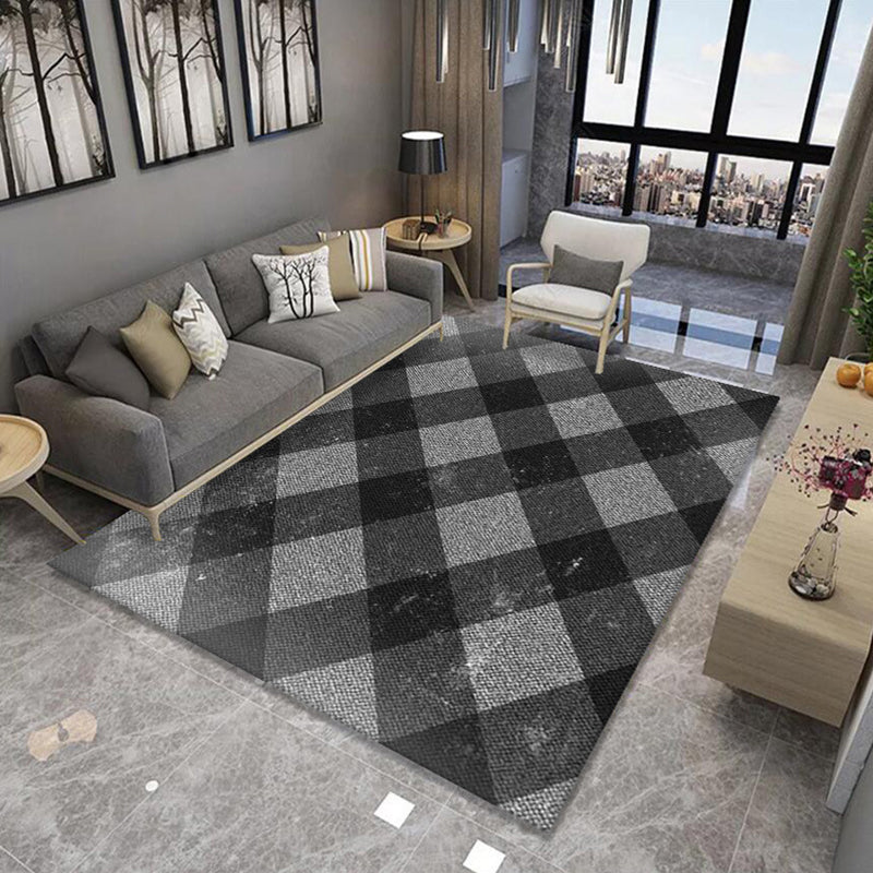 Multi Colored Novelty Rug Polypropylene Geometric Printed Area Carpet Non-Slip Backing Washable Rug for Parlor Black Clearhalo 'Area Rug' 'Modern' 'Rugs' Rug' 2300177