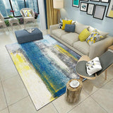 Nordic Home Decor Rug Multi Colored Abstract Pattern Area Rug Synthetics Non-Slip Backing Pet Friendly Carpet Blue-Yellow Clearhalo 'Area Rug' 'Modern' 'Rugs' Rug' 2300352