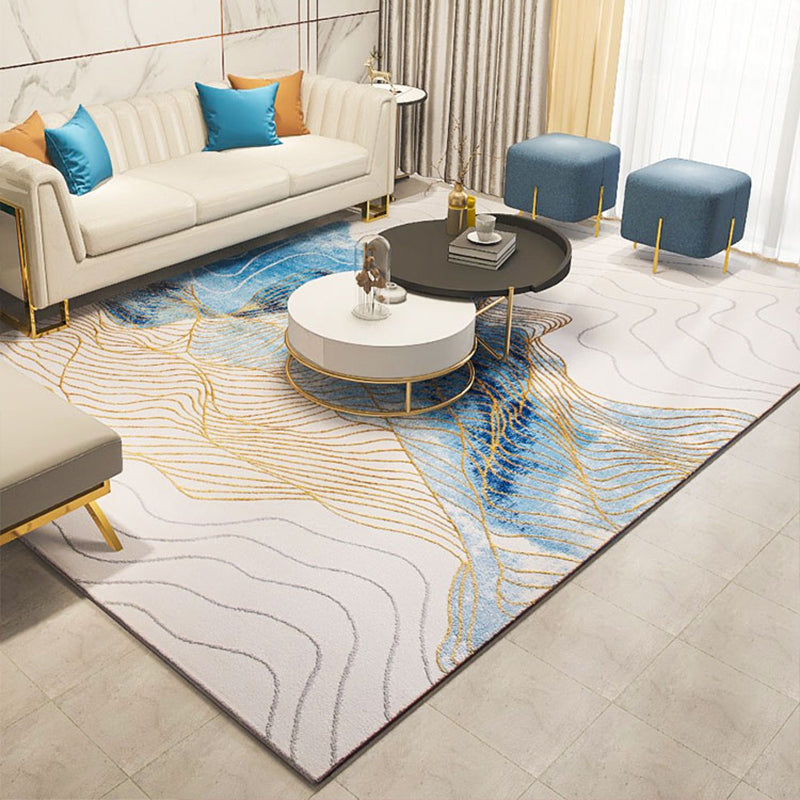 Modern Room Rug Multi Colored Abstract Pattern Rug Polypropylene Non-Slip Pet  Friendly Carpet - Clearhalo