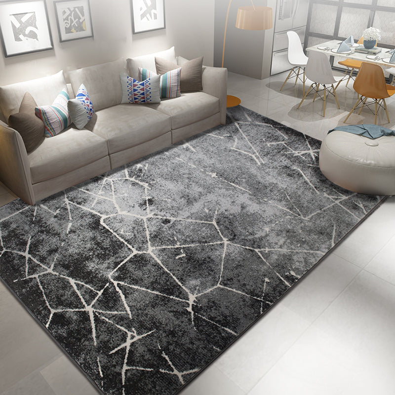 Modern Living Room Rug Multi Colored Geometric Indoor Polyster Non-Slip Backing Easy Care Carpet Dark Gray Clearhalo 'Area Rug' 'Modern' 'Rugs' Rug' 2300448