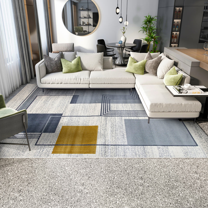 Modern Geometric Pattern Rug Multi Colored Polypropylene Indoor Rug Non-Slip Backing Pet Friendly Carpet for Bedroom Grey 6'7" x 9'6" Clearhalo 'Area Rug' 'Modern' 'Rugs' Rug' 2300472