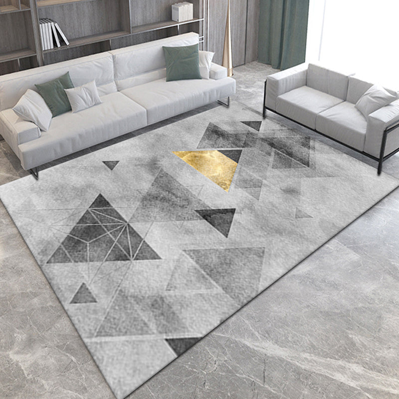 Modern Geometric Printed Rug Multi-Color Synthetics Area Rug Pet Friendly  Easy Care Washable Area Carpet for Parlor - Clearhalo