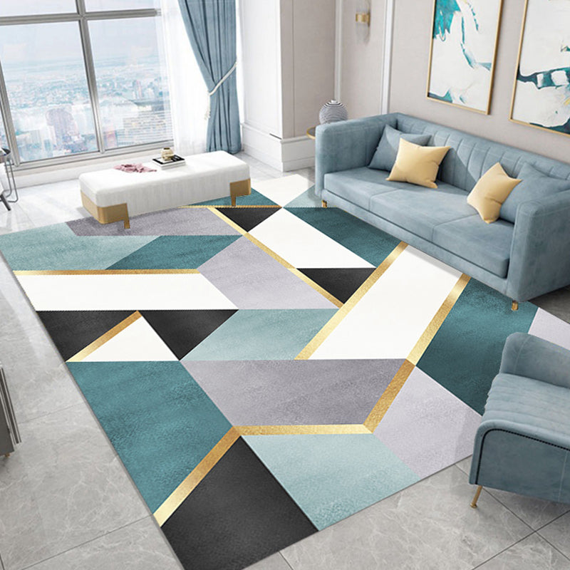 Scandinavian Living Room Rug Multi Color Geometric Pattern Area Carpet Polyster Pet Friendly Easy Care Rug Clearhalo 'Area Rug' 'Modern' 'Rugs' Rug' 2300495