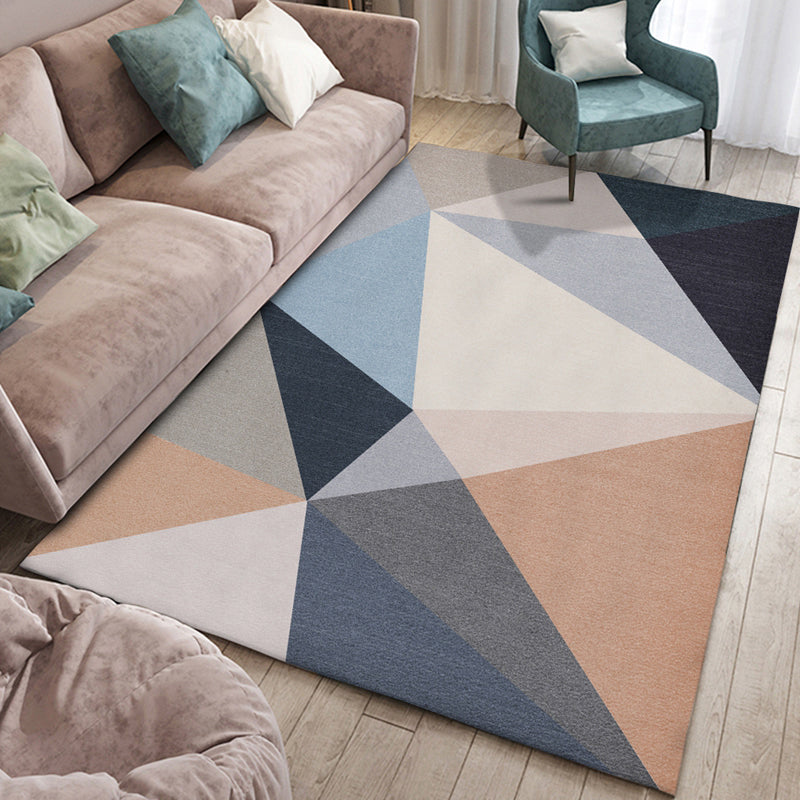 Scandinavian Living Room Rug Multi Color Geometric Pattern Area Carpet Polyster Pet Friendly Easy Care Rug Clearhalo 'Area Rug' 'Modern' 'Rugs' Rug' 2300502